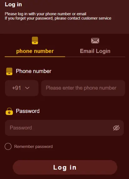 Raja Game login preview showing mobile interface and account access screen